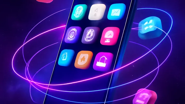 5666BDT COM Sleek smartphone floating in space