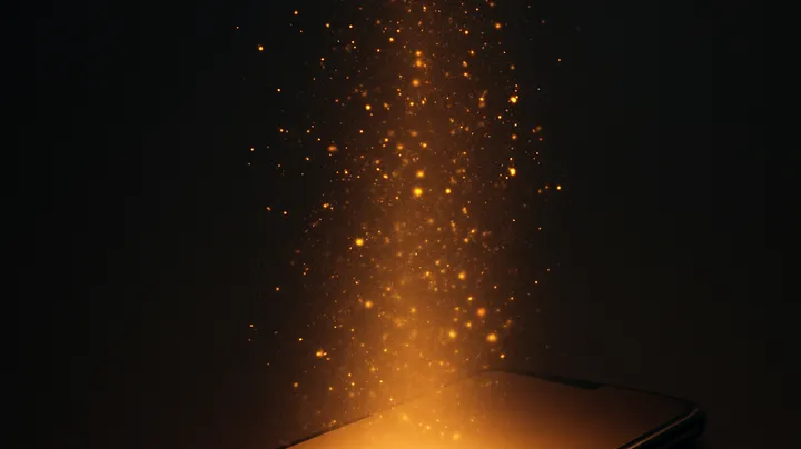 5666BDT COM Modern phone with glowing screen